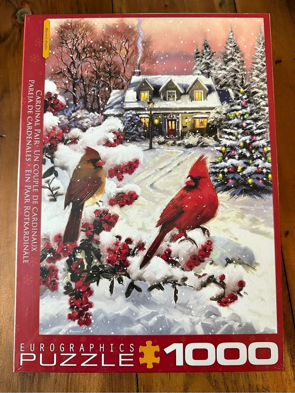 EuroGraphics Cardinal Pair 1000-Piece Christmas Puzzle